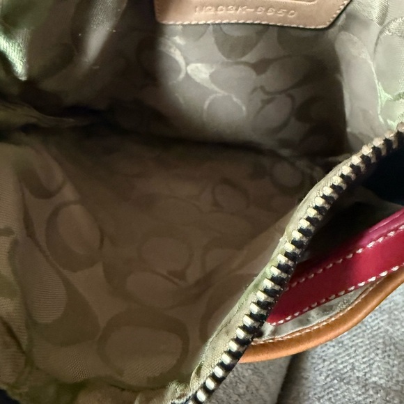 Coach Vintsge Denim Crossbody Bag with Red and Brown Accents - Picture 4 of 4